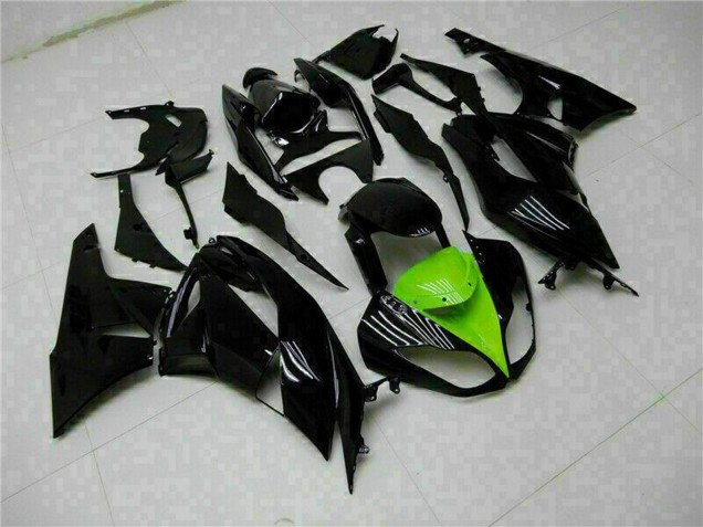 Carenagens Moto Kawasaki ZX6R 2009-2012 - Preto Brilhante Verde