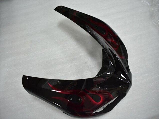 Carenagem Moto Kawasaki ZX10R 2006-2007 - Preto Brilhante Vermelho Chama