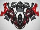 Carenagem Moto Kawasaki ZX10R 2006-2007 - Preto Brilhante Vermelho Chama