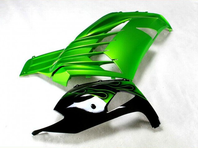 Carenagem Moto Kawasaki ZX14R ZZR1400 2012-2024 - Verde Preto Brilhante