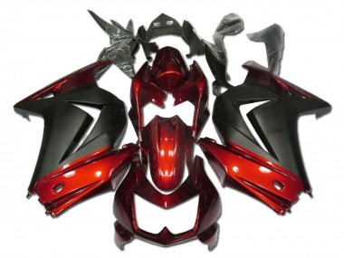 Carenagens Moto Kawasaki EX250 2008-2012 - Vermelho Preto Fosco