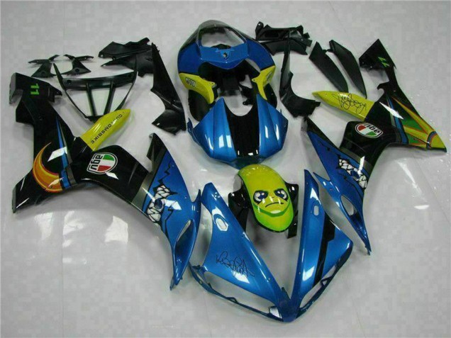 Carenagens Moto Yamaha YZF R1 2004-2006 - Azul Amarelo Tubarão