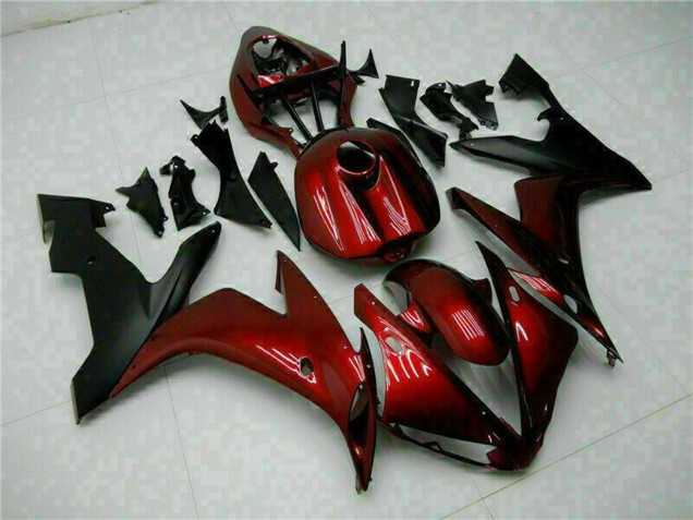 Carenagens Moto Yamaha YZF R1 2004-2006 - Vermelho Castanho Preto Fosco