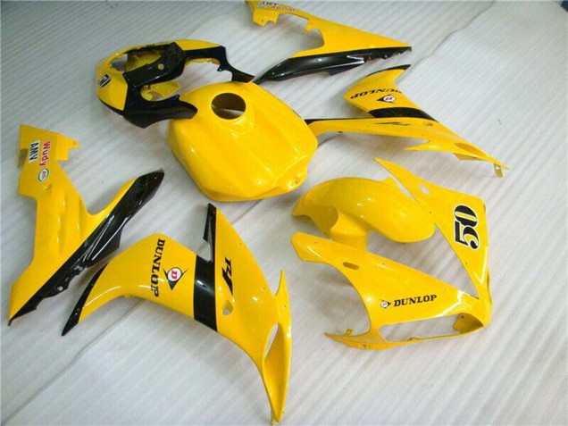 Carenagens Moto Yamaha YZF R1 2004-2006 - Amarelo Preto Brilhante Dunlop 50