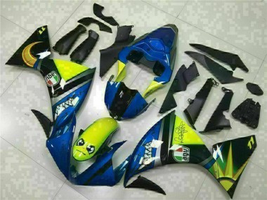 Carenagens Moto Yamaha YZF R1 2009-2011 - Azul Amarelo Tubarão