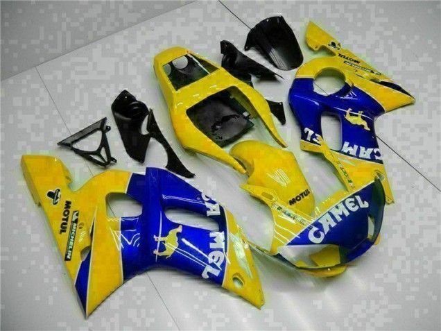Carenagens Moto Yamaha YZF R6 1998-2002 - Amarelo Azul Branco Camelo Motul