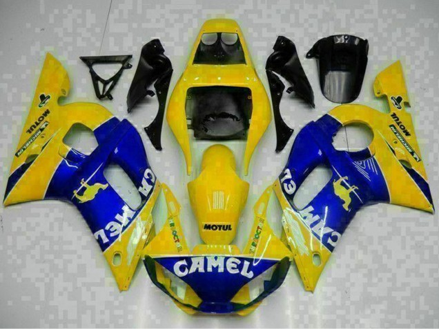 Carenagens Moto Yamaha YZF R6 1998-2002 - Amarelo Azul Branco Camelo Motul
