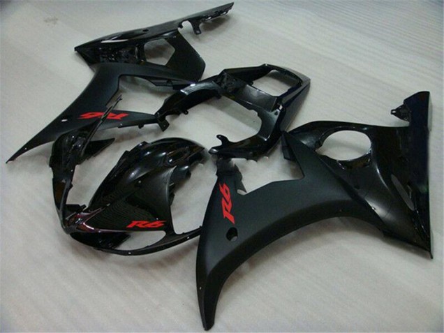Carenagens Moto Yamaha YZF R6 2003-2004 - Preto Brilhante Preto Fosco Vermelho Decalques