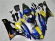 Carenagens Moto Yamaha YZF R6 2006-2007 - Azul Amarelo Preto Brilhante Tubarão