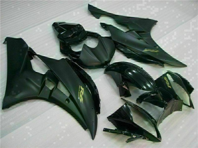 Carenagens Moto Yamaha YZF R6 2006-2007 - Preto Brilhante Preto Fosco Ouro Decalques