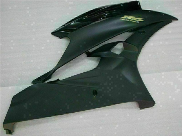 Carenagens Moto Yamaha YZF R6 2006-2007 - Preto Brilhante Preto Fosco Ouro Decalques