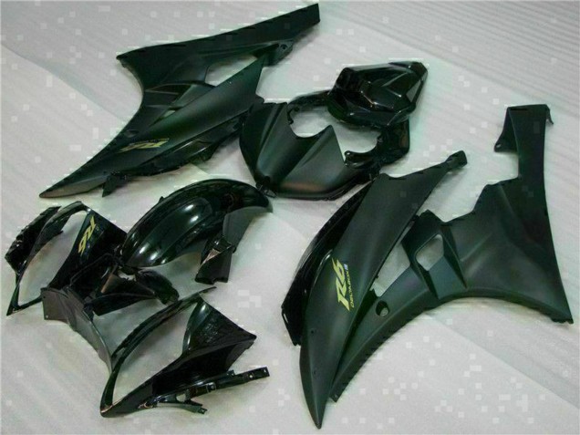Carenagens Moto Yamaha YZF R6 2006-2007 - Preto Brilhante Preto Fosco Ouro Decalques