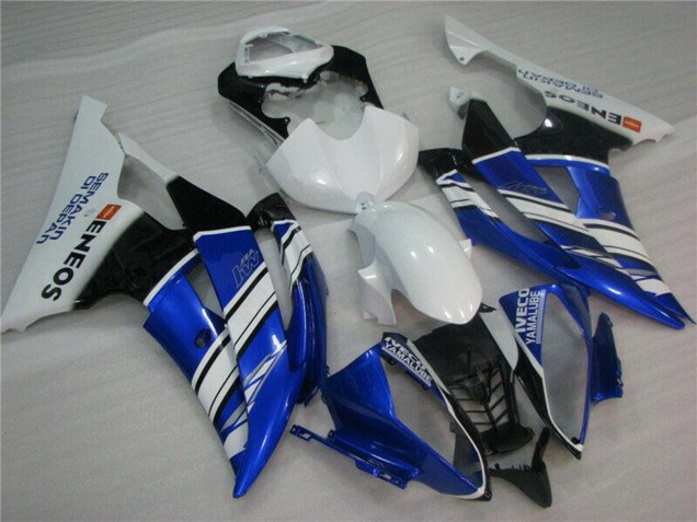 Carenagens Moto Yamaha YZF R6 2008-2016 - Branco Azul Preto ENEOS Semakin Didepan