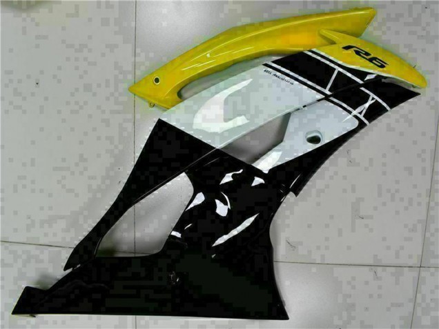 Carenagens Moto Yamaha YZF R6 2008-2016 - Amarelo Branco Preto Brilhante
