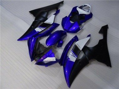 Carenagens Moto Yamaha YZF R6 2008-2016 - Branco Azul Preto Fosco