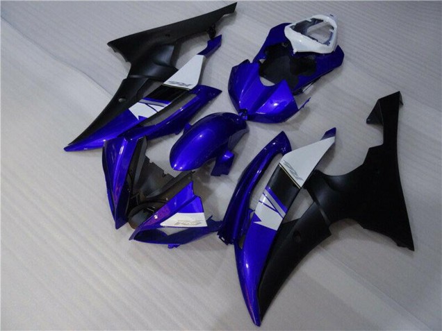 Carenagens Moto Yamaha YZF R6 2008-2016 - Branco Azul Preto Fosco