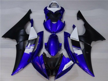 Carenagens Moto Yamaha YZF R6 2008-2016 - Branco Azul Preto Fosco