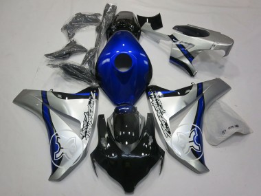 Carenagens Moto Honda CBR1000RR 2006-2007 - Prata Azul Preto Brilhante TBR