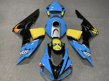 Carenagens Moto Honda CBR1000RR 2006-2007 - Azul Claro Amarelo Prata Preto Brilhante Tubarão