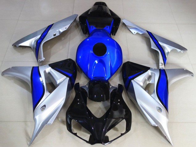 Carenagens Moto Honda CBR1000RR 2006-2007 - Prata Azul Preto Brilhante
