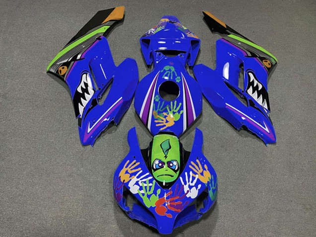 Carenagens Moto Honda CBR1000RR 2004-2005 - Azul Verde Laranja Preto Tubarão