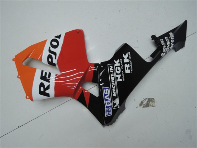 Kits Carenagem Moto Honda CBR600RR 2003-2004 - Laranja Branco Vermelho Preto Brilhante Repsol