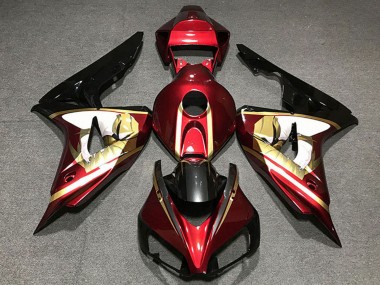 Carenagens Moto Honda CBR1000RR 2006-2007 - Vermelho Branco Ouro Preto Brilhante