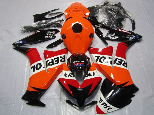 Carenagens Moto Honda CBR1000RR 2012-2016 - Laranja Branco Vermelho Preto Brilhante Repsol