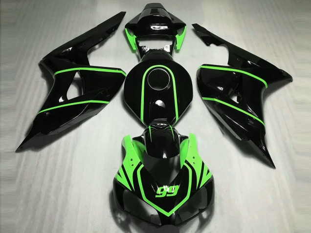 Carenagens Moto Honda CBR1000RR 2006-2007 - Preto Brilhante Alta Visibilidade Verde