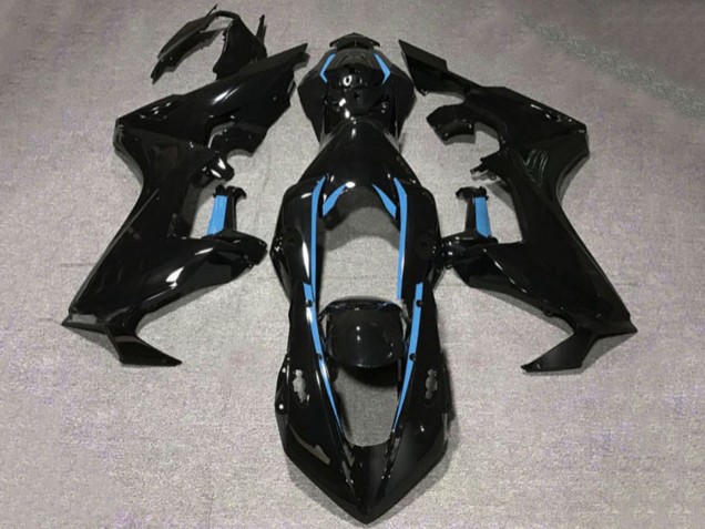 Carenagens Moto Honda CBR1000RR 2017-2023 - Preto Brilhante Azul Claro Linha