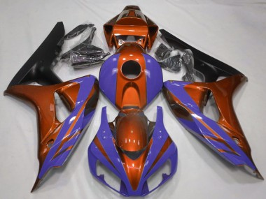 Carenagens Moto Honda CBR1000RR 2006-2007 - Laranja Azul Preto Fosco