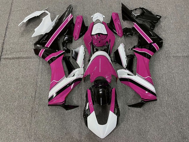 Carenagens Moto Honda CBR1000RR 2017-2023 - Branco Rosa Preto Brilhante