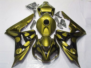 Carenagens Moto Honda CBR1000RR 2006-2007 - Amarelo Brilhante Preto Brilhante Chama
