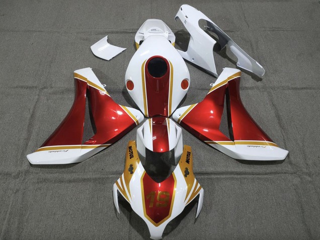 Carenagens Moto Honda CBR1000RR 2008-2011 - Branco Vermelho Ouro
