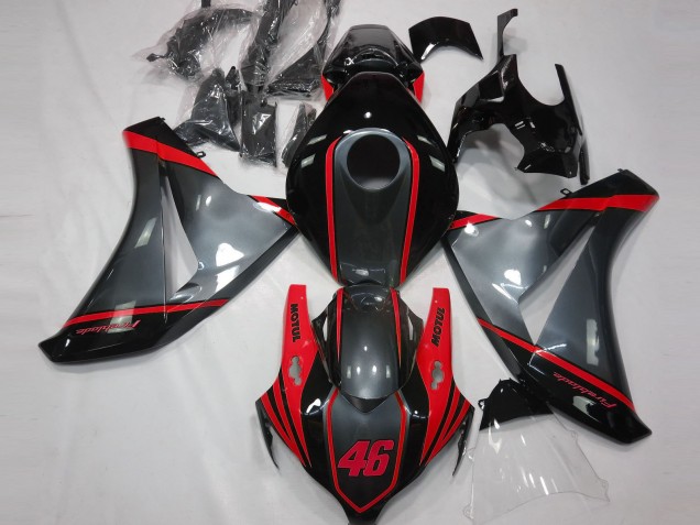 Carenagens Moto Honda CBR1000RR 2008-2011 - Cinzento Vermelho Preto Fosco Motul 46