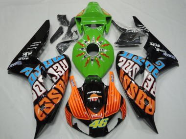 Carenagens Moto Honda CBR1000RR 2006-2007 - Verde Laranja Azul Preto Brilhante Rossi 46