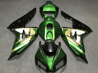 Carenagens Moto Honda CBR1000RR 2006-2007 - Verde Branco Ouro Preto Brilhante