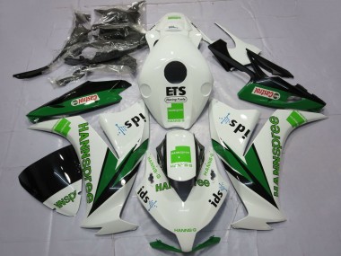 Carenagens Moto Honda CBR1000RR 2012-2016 - Branco Verde Preto Brilhante Hannspree Castrol