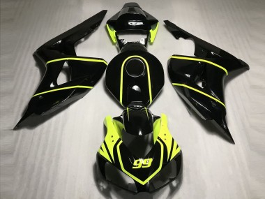 Carenagens Moto Honda CBR1000RR 2006-2007 - Preto Brilhante Alta Visibilidade Amarelo 99