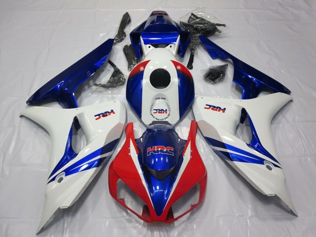 Carenagem Moto Honda CBR1000RR 2006-2007 - Branco Vermelho Azul HRC OEM Estilo