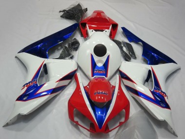 Carenagens Moto Honda CBR1000RR 2006-2007 - Branco Vermelho Azul HRC OEM Estilo