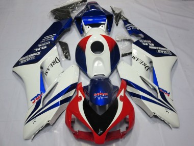 Carenagens Moto Honda CBR1000RR 2004-2005 - Branco Azul Vermelho HRC OEM Estilo Dream
