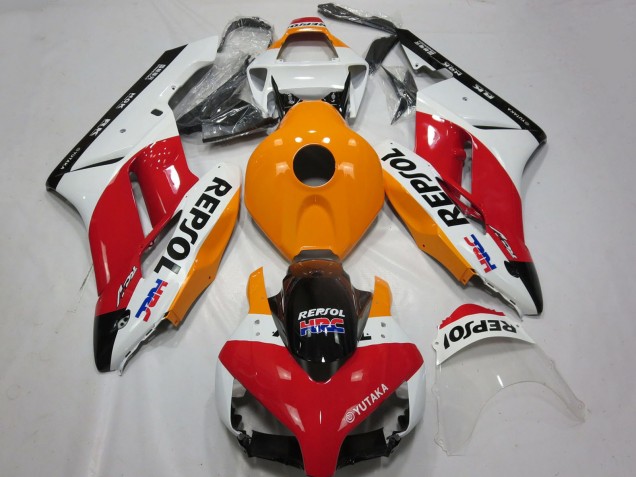 Carenagem Moto Honda CBR1000RR 2004-2005 - Branco Laranja Vermelho Preto Brilhante Repsol HRC