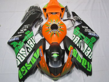 Carenagens Moto Honda CBR1000RR 2004-2005 - Laranja Verde Preto Fosco Rossi