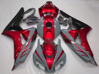 Carenagens Moto Honda CBR1000RR 2006-2007 - Nardo Cinzento Vermelho Preto Fosco