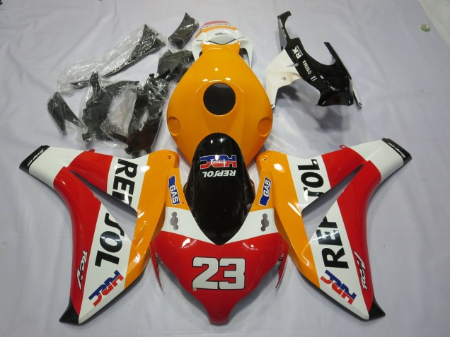 Carenagens Moto Honda CBR1000RR 2008-2011 - Laranja Branco Vermelho Preto Brilhante Repsol 23