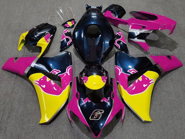 Carenagens Moto Honda CBR1000RR 2008-2011 - Azul Escuro Rosa Amarelo Red Bull