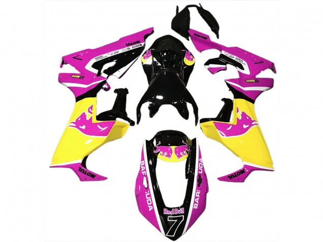 Carenagens Moto Honda CBR1000RR 2017-2023 - Rosa Amarelo Preto Brilhante Red Bull