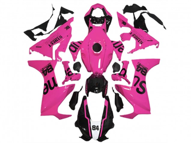 Carenagens Moto Honda CBR1000RR 2017-2023 - Rosa Preto Brilhante Street Flava
