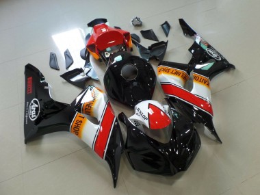 Carenagens Moto Honda CBR1000RR 2006-2007 - Laranja Branco Vermelho Preto Brilhante Pirelli Corrida